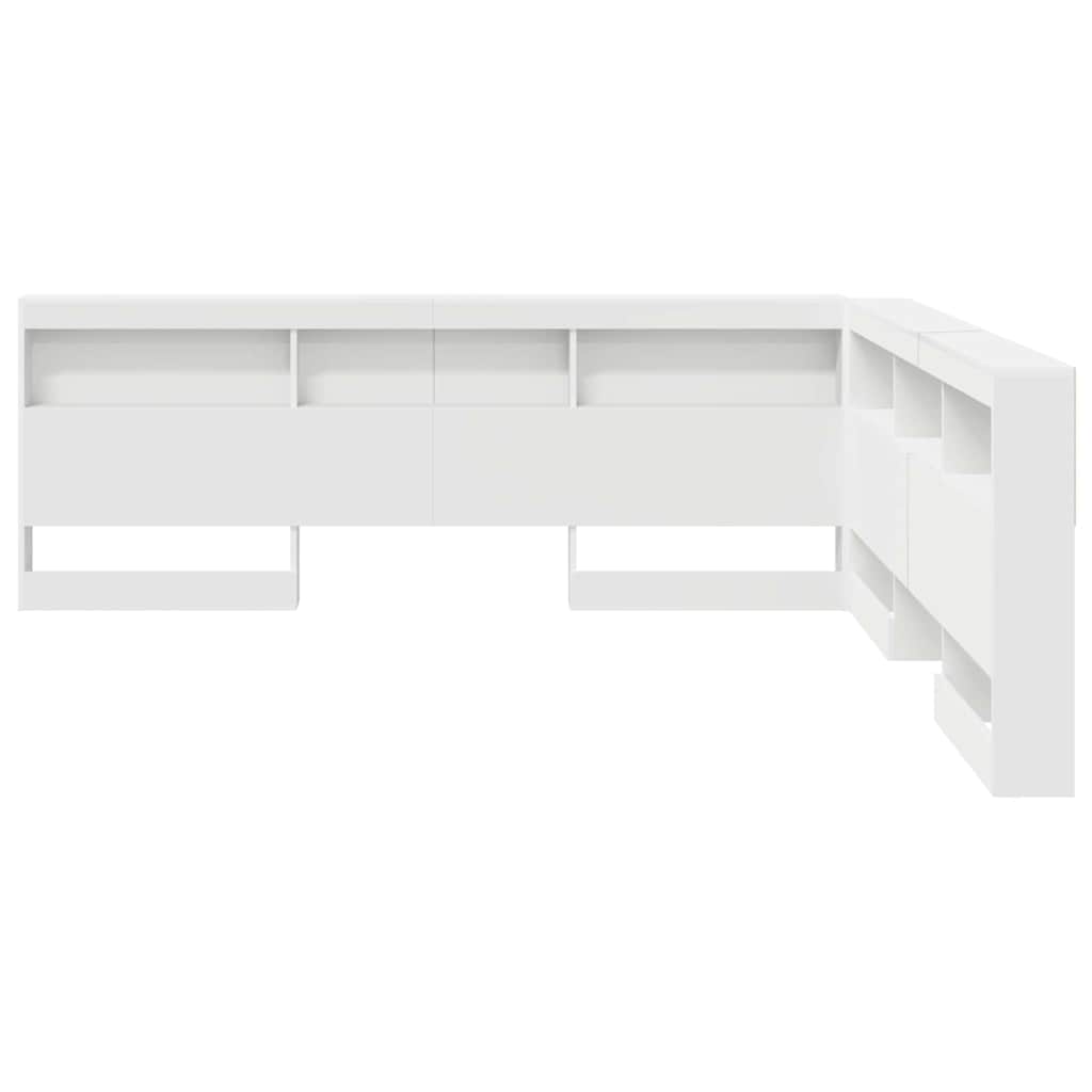 Storage Headboard with Shelf White 200 cm Engineered wood